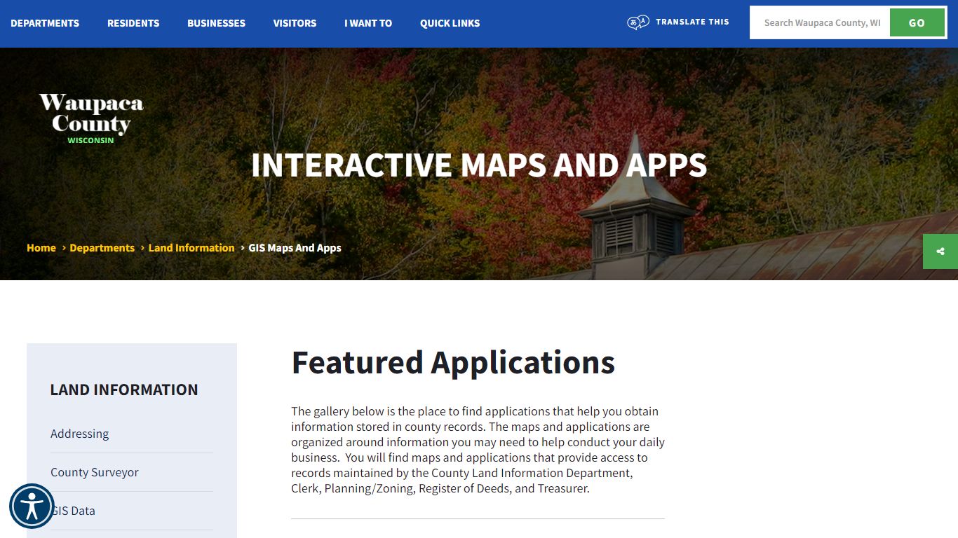 Maps and Apps - Waupaca County, Wisconsin